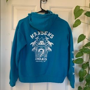 Unisex Youth XL turquoise hooded sweatshirt